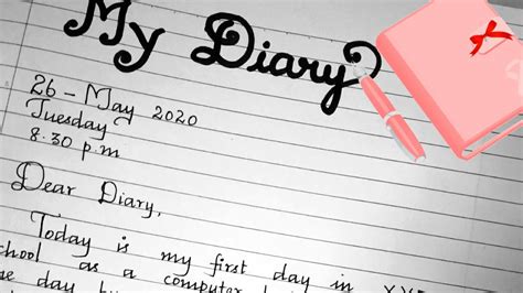 Diary Entrymy Personal Diary Writingdiary Entry Formathandwriting