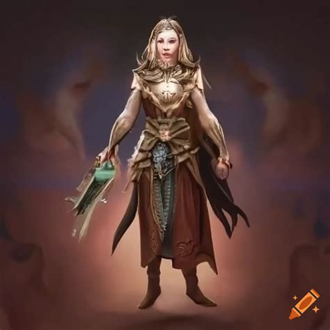 Illustration Of A Cleric Elf With A Spiritual Weapon Knife