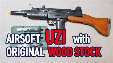 Building Airsoft Uzi Smg Woriginal Wood Stock 비비탄총 우지에 실총용 나무 개머리판을