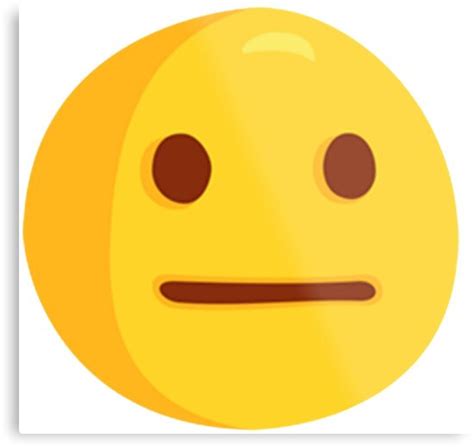 Neutral face emoji looks like expressionless face with a smiley with open eyes and indifferent mouth in the form of a straight line. "Neutral Straight Face Anxious Emoji" Metal Print by gregGgggg | Redbubble