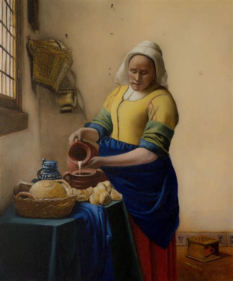 The Milkmaid Reproduction Original By Johannes Vermeer Painting By