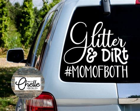 Our super sweet mom car decals are our way of showing moms that they freaking rock! Glitter and Dirt Decal | Mom of Both Decal | Car Decal ...