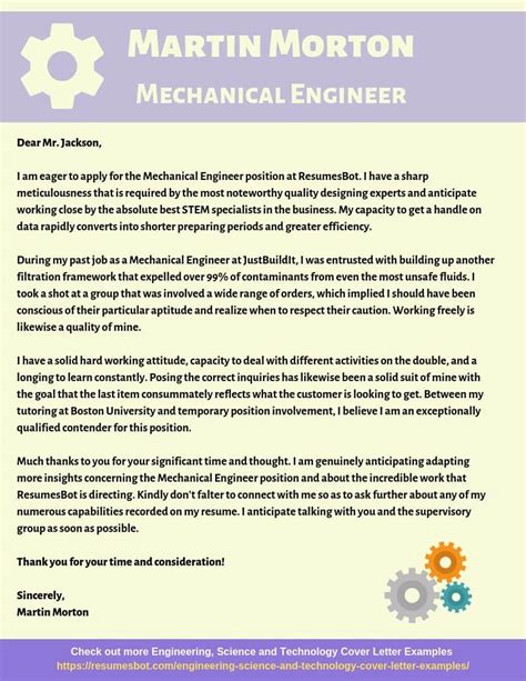 Mechanical Engineer Cover Letter Samples And Templates Pdfword 2023 Rb
