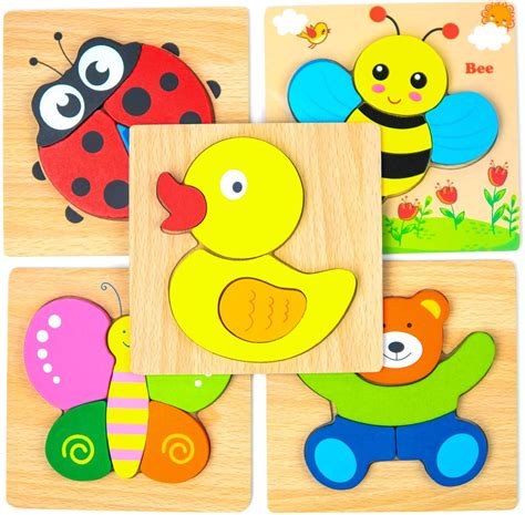 Random 1 Piece Cute Cartoon Puzzle Wooden Small Kids Game Toys Wood