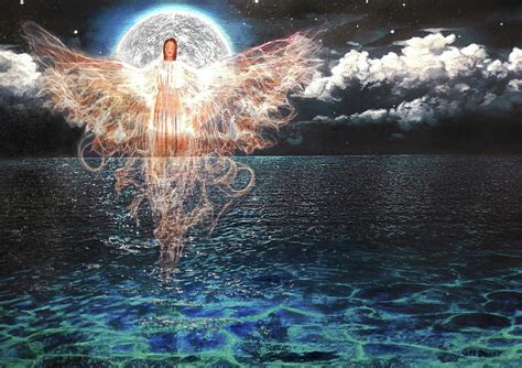 Lunar Angel Of The Sea Mixed Media By Michael Durst