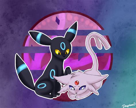 Umbreon And Espeon By Dragonlunar3 On Deviantart