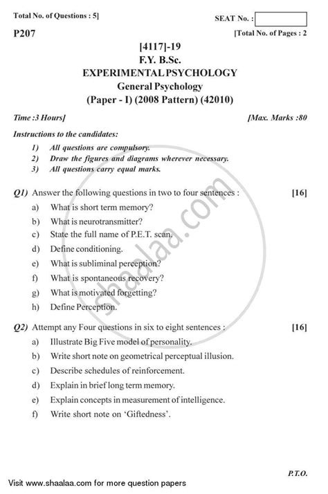 Jee main practice papers 2021: General Psychology 2012-2013 B.Sc Psychology Semester 2 ...