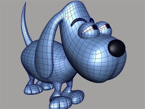 Cartoon Blue Dog 3d Model Maya Files Free Download Modeling 44699 On
