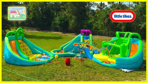 Biggest Inflatable Water Slide Park In Our Backyard