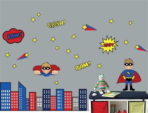 Super Hero Wall Decal Superman Wall Decal Stickers Boys Room Wall