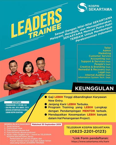 Apakah gaji karyawan koperasi juga harus sesuai dengan standar umk? Leaders Trainee di Kospin Sekartama Weleri - Loker ...