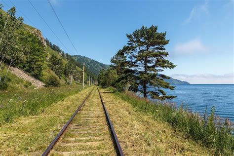 Premium Photo Circum Baikal Railway Railway Along The Shore Of Lake