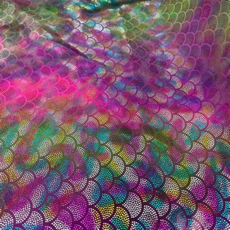 Mermaid Jumbo Fish Scale Hologram Nylon Spandex Fabric Sold By Etsy
