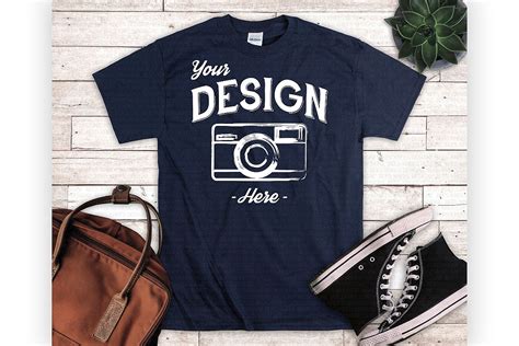 Download Navy Tshirt Mockup Mens Navy Blue Shirt Display