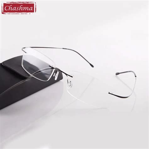 chashma hot selling chashma brand titanium rimless ultra light glasses frame reading glasses