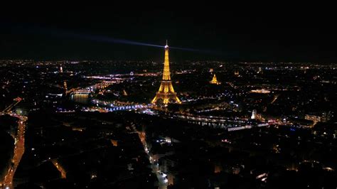 Aerial France Paris Eiffel Tower August 2018 Stock Footage Sbv