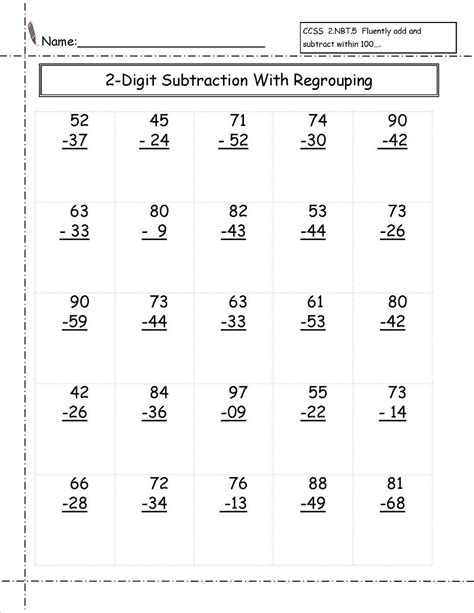 Second grade worksheets and printables. 2 Digit Math Worksheets | Math subtraction worksheets, 2nd ...