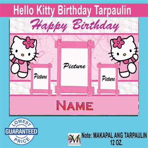 3ft X 4ft Customized Hello Kitty Tarpaulin Birthdy Personalized