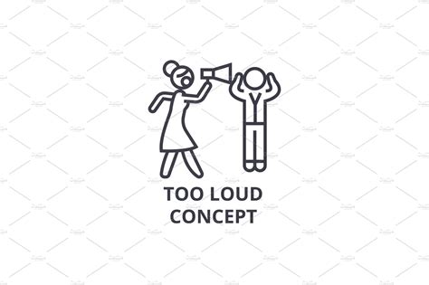 Too Loud Concept Thin Line Icon Sign Symbol Illustation Linear