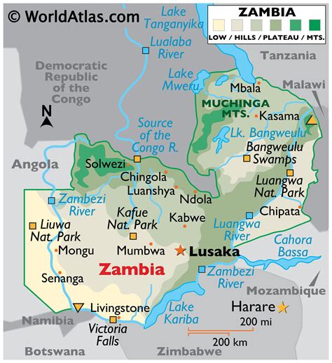 Zambia Large Color Map