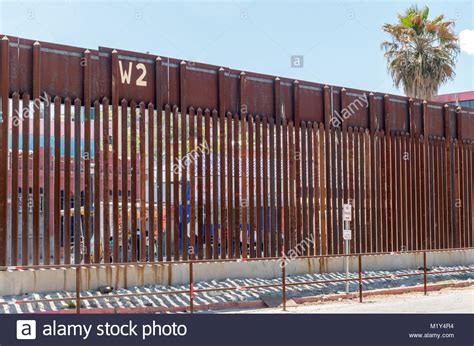 Border Fence Separating Nogales Arizona From Mexico Stock Photo Alamy