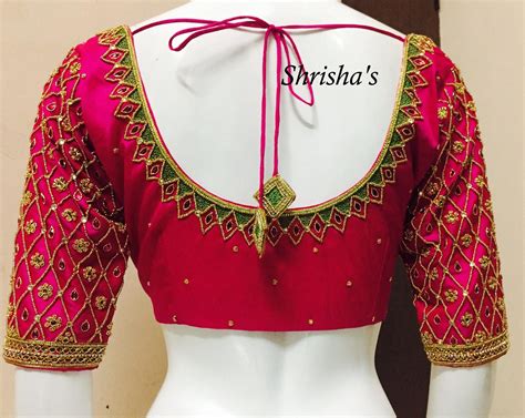 Embroidery Blouse Back Design From Shrishas 26 February 2017