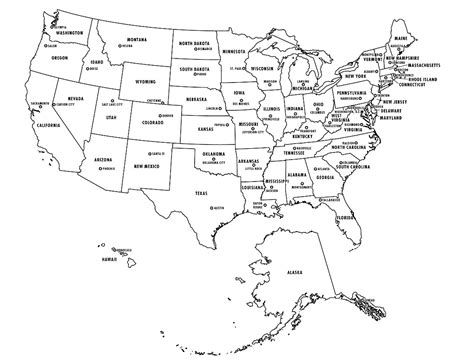 Free Map Of The United States Black And White Printable Download Free