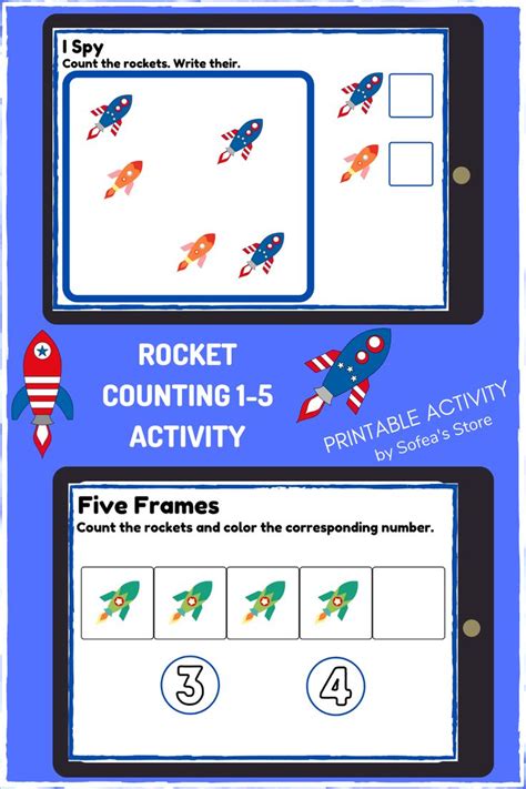 Rocket Math Printable Activity Counting 1 5 Printable Activities