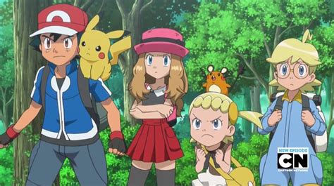 Ash Ketchum Pikachu Serena Bonnie Dedenne And Clemont Pokemon Kalos Pokemon Pokemon Funny