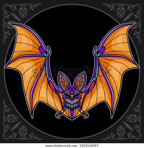 Colorful Bat Mandala Arts Isolated On Stock Vector Royalty Free