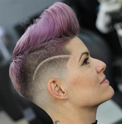 Womens Pompadour With Fade Undercut Short Punk Hair Punk Hair