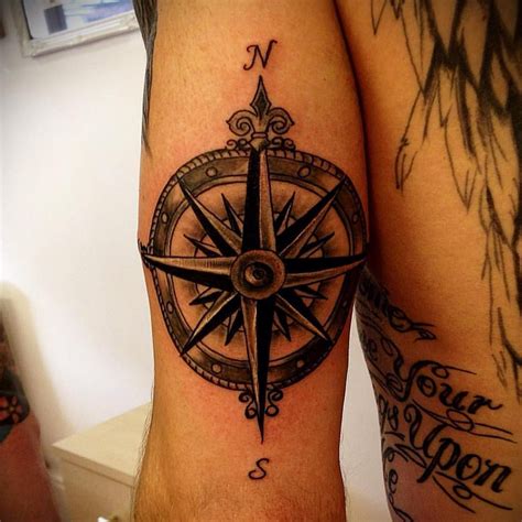 Compass Rose Tattoo Elbow