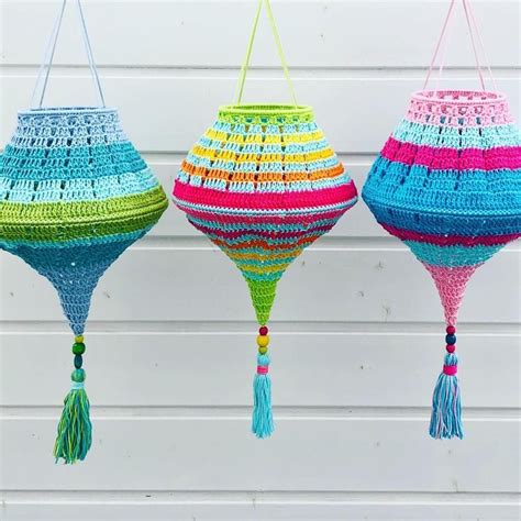 Crochet Tutorial Boho Summer Lampion Lanterns Boho Living Etsy Uk