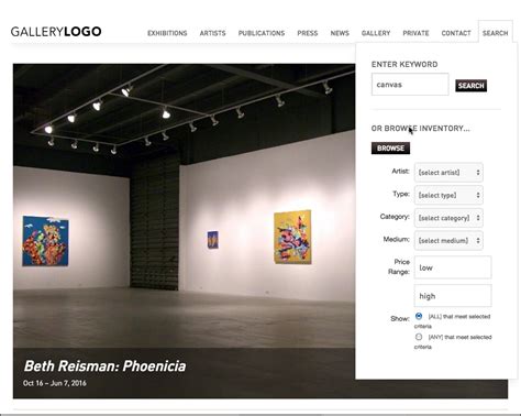 Art Gallery Website Art Collection Website | Artist Website | Artsystems