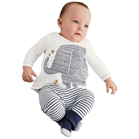 Fashion Autumn Newborn Baby Boy Clothes Cotton Long Sleeve Elephant T