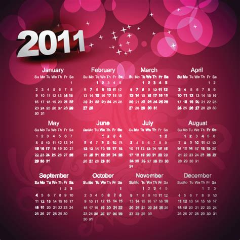 Beautiful Calendar Template 3237 Free Eps Download 4 Vector