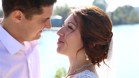 Passionate Newlyweds At Sunset Sensual Kisses And Hugs