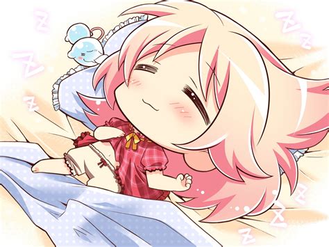 Sleeping Chibi Girl Chibi Girl Pink Anime Art Anime Chibi