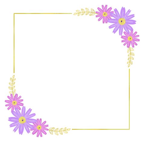 Gambar Bingkai Emas Dan Ornamen Bunga Bingkai Floral Bunga PNG Transparan Clipart Dan File