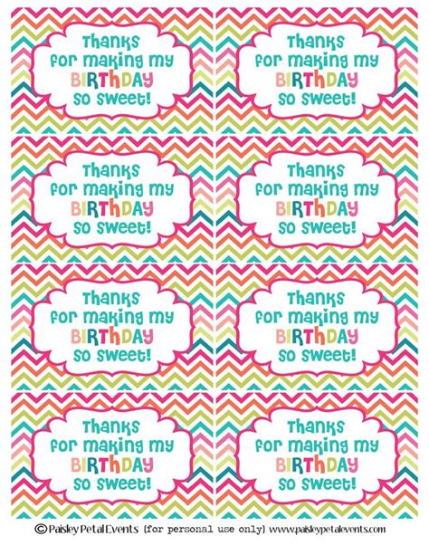 Free Printable Birthday Thank You Tags For Favors PRINTABLE TEMPLATES