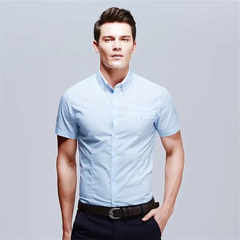 2015 New Brand Mens Dress Shirts Short Sleeve Casual Shirt Men Slim Fit