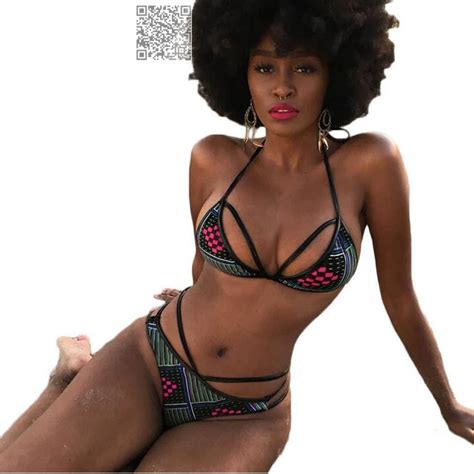 7 color african print vintage high waist bikini set two piece swimsuit for women sexy halter