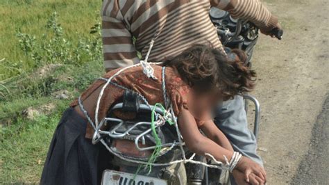Indian Man Takes Daughter To School Roped To Motorcycle Bbc News