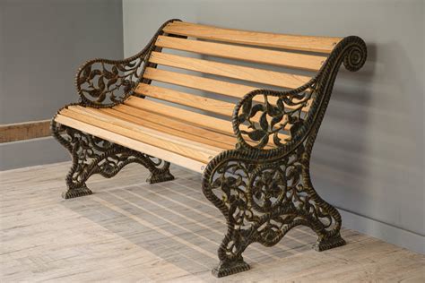 Victorian Cast Iron Bench with English Oak Bench Slats - Decorative Garden Antiques