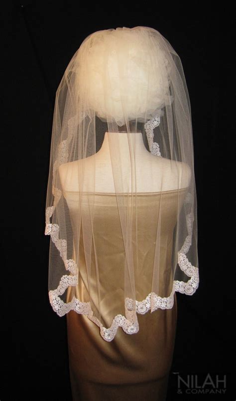 Waterfall Veil With Lace Edge One Of Our Most Popular Veils Nilah