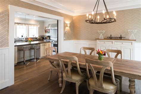 I am loving the look of a really rustic dining table with modern chairs. Dining Room Renovations | Sandy Spring Builders