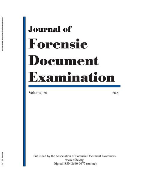 Journal Of Forensic Document Examination