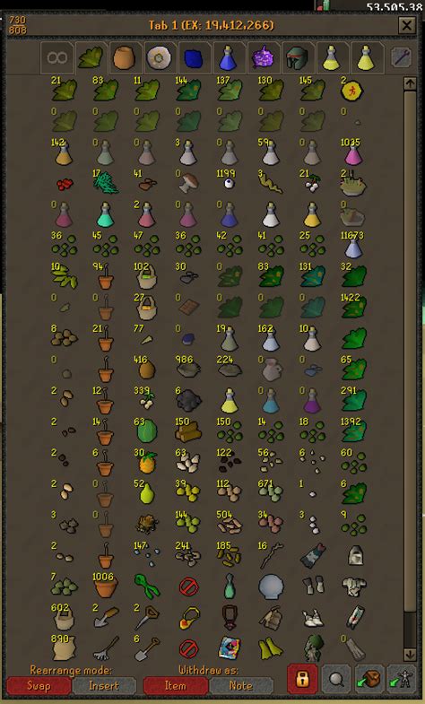 A comprehensive guide to training herblore on an ironman account up to date with the release of a very detailed herblore guide for ironmen showing the best methods to get from level 1 to 99. Herblore/Farming tab on my Ironman : BankTabs