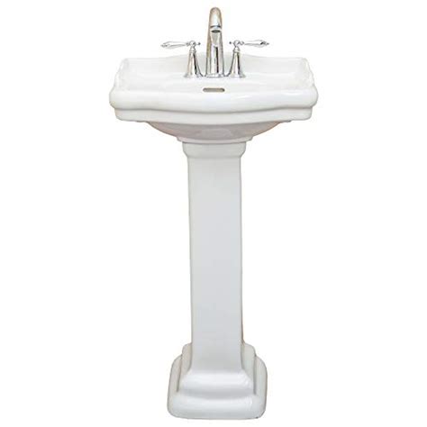 fine fixtures roosevelt white pedestal sink 18 inch vitreous china ceramic material 4 inch