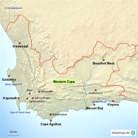 Stepmap Sa Western Cape Landkarte Für Afrika